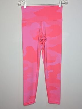 Aerie Pink Camo Athletic Exercise Workout Gym Leggings L